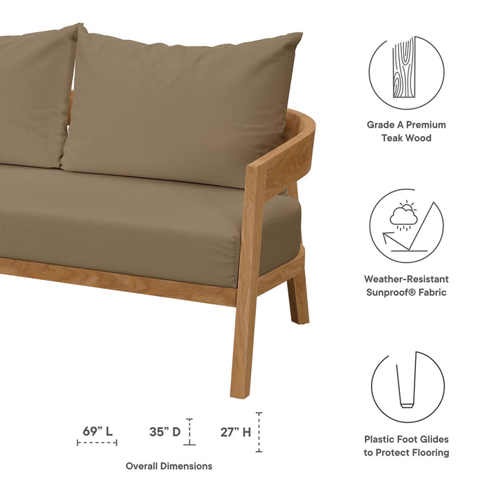 Brisbane Teak Wood Outdoor Patio Loveseat - view 11