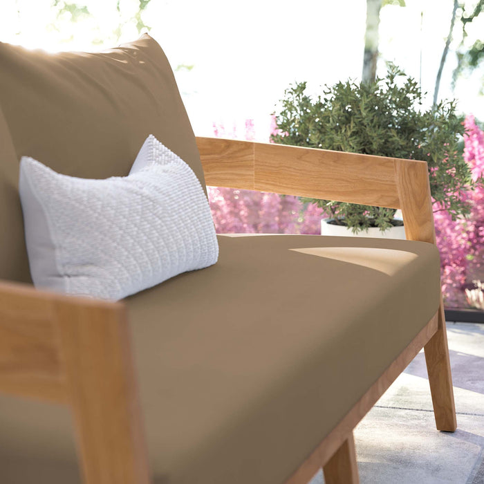 Brisbane Teak Wood Outdoor Patio Loveseat - view 12