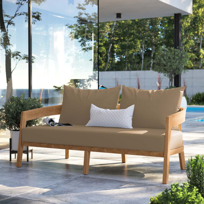 Brisbane Teak Wood Outdoor Patio Loveseat - view 9