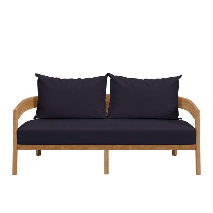 Brisbane Teak Wood Outdoor Patio Loveseat - view 23