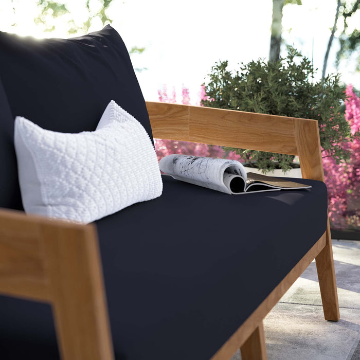 Brisbane Teak Wood Outdoor Patio Loveseat - view 20