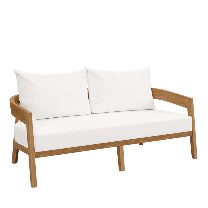 Brisbane Teak Wood Outdoor Patio Loveseat - view 26