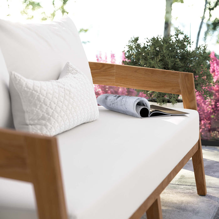 Brisbane Teak Wood Outdoor Patio Loveseat - view 28