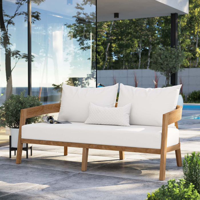 Brisbane Teak Wood Outdoor Patio Loveseat - view 25