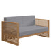 Carlsbad Teak Wood Outdoor Patio Loveseat - alternate angle view