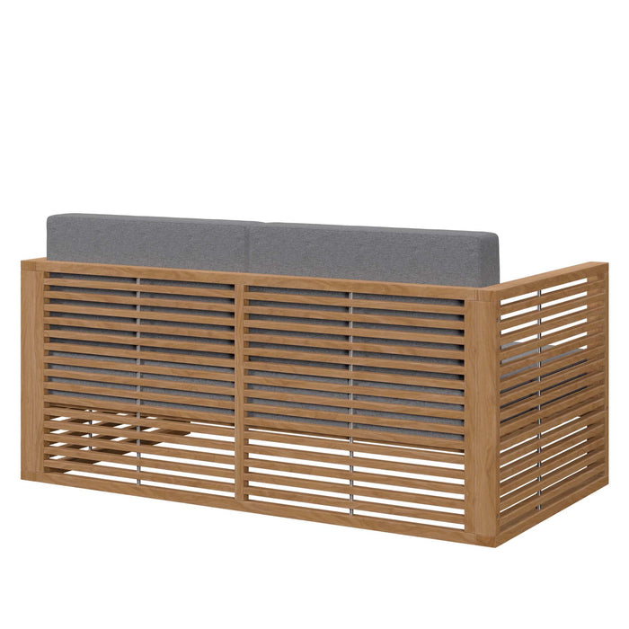 Carlsbad Teak Wood Outdoor Patio Loveseat - view 6