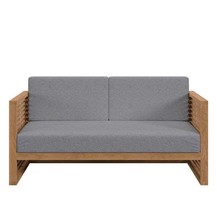 Carlsbad Teak Wood Outdoor Patio Loveseat - view 7
