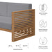 Carlsbad Teak Wood Outdoor Patio Loveseat - detail close-up