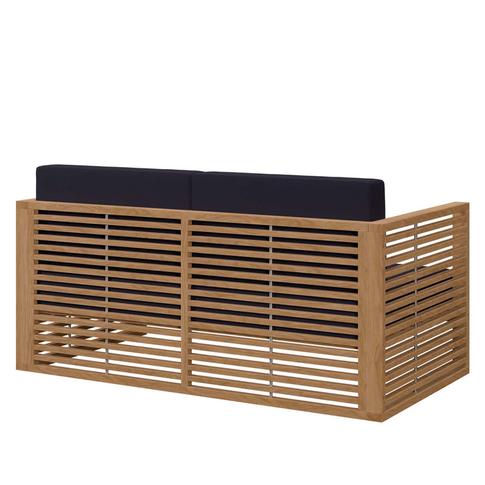 Carlsbad Teak Wood Outdoor Patio Loveseat - view 14