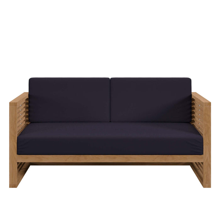 Carlsbad Teak Wood Outdoor Patio Loveseat - view 15