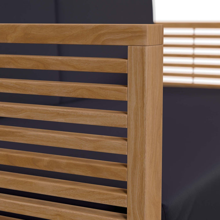 Carlsbad Teak Wood Outdoor Patio Loveseat - view 16