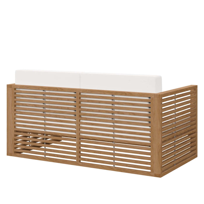 Carlsbad Teak Wood Outdoor Patio Loveseat - view 22