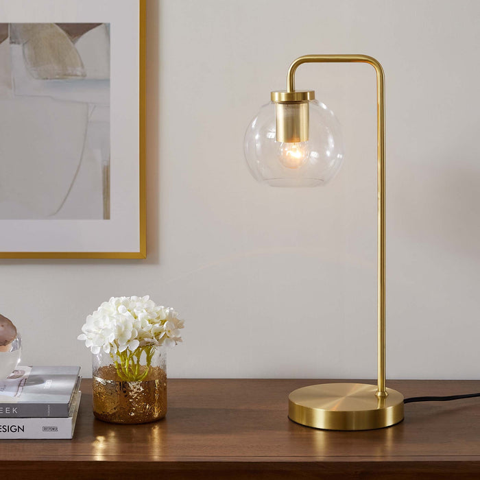 Silo Glass Globe Glass and Metal Table Lamp