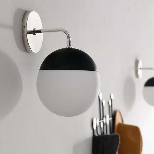 Stellar 1-Light Wall Sconce Opal Polished Nickel