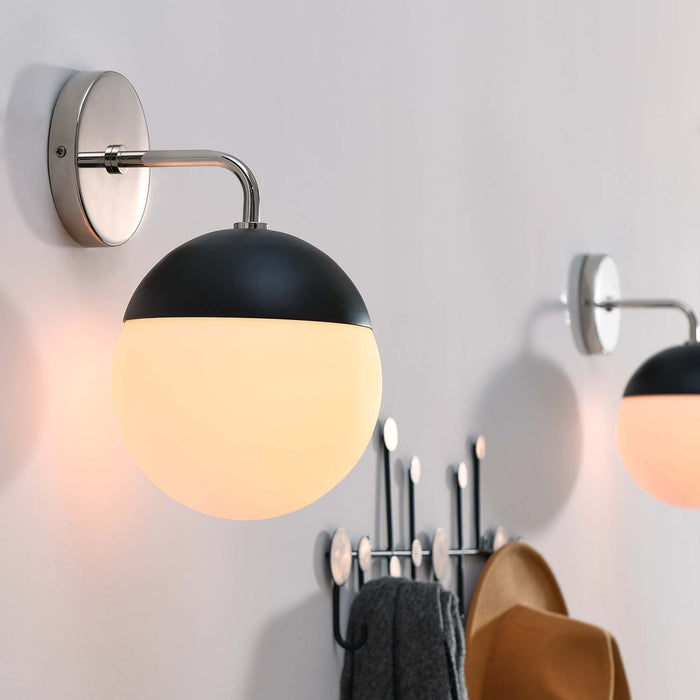 Stellar 1-Light Wall Sconce Opal Polished Nickel