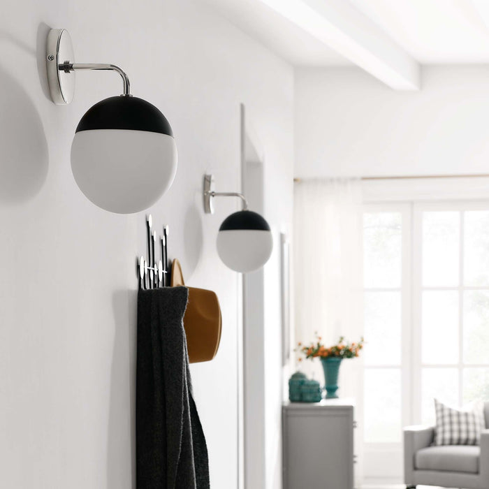 Stellar 1-Light Wall Sconce Opal Polished Nickel