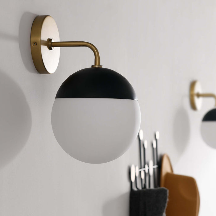 Stellar 1-Light Wall Sconce Opal Satin Brass