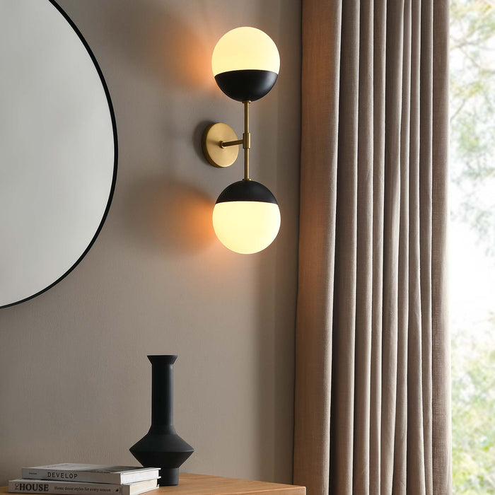 Modway Stellar 2-Light Wall Sconce in Brown