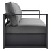 Tahoe Outdoor Patio Powder-Coated Aluminum Sofa Gray Charcoal