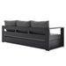 Tahoe Outdoor Patio Powder-Coated Aluminum Sofa Gray Charcoal