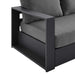 Tahoe Outdoor Patio Powder-Coated Aluminum Sofa Gray Charcoal