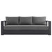 Tahoe Outdoor Patio Powder-Coated Aluminum Sofa Gray Charcoal