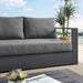 Tahoe Outdoor Patio Powder-Coated Aluminum Sofa Gray Charcoal