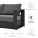 Tahoe Outdoor Patio Powder-Coated Aluminum Sofa Gray Charcoal