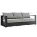 Tahoe Outdoor Patio Powder-Coated Aluminum Sofa Gray Gray