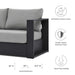 Tahoe Outdoor Patio Powder-Coated Aluminum Sofa Gray Gray