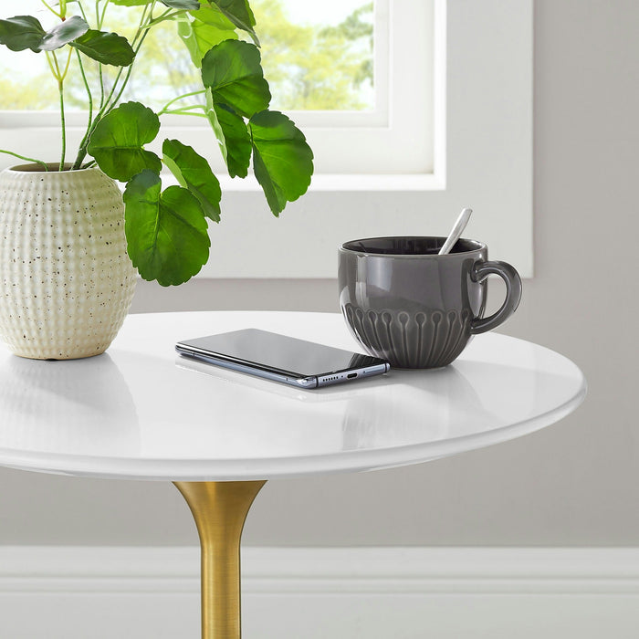 Modway Lippa 20" Round Wood Side Table in 20" - detail view
