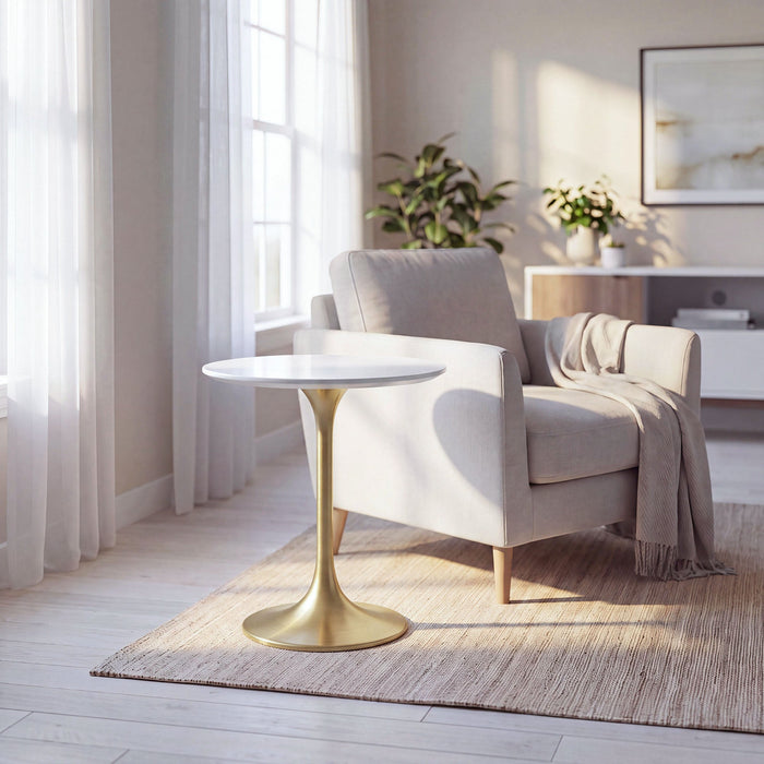 Modway Lippa 20" Round Wood Side Table in 20" - lifestyle view