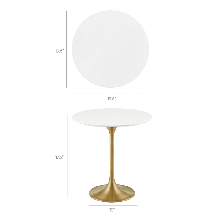 Modway Lippa 20" Round Wood Side Table in 20" - dimensions and specifications 7