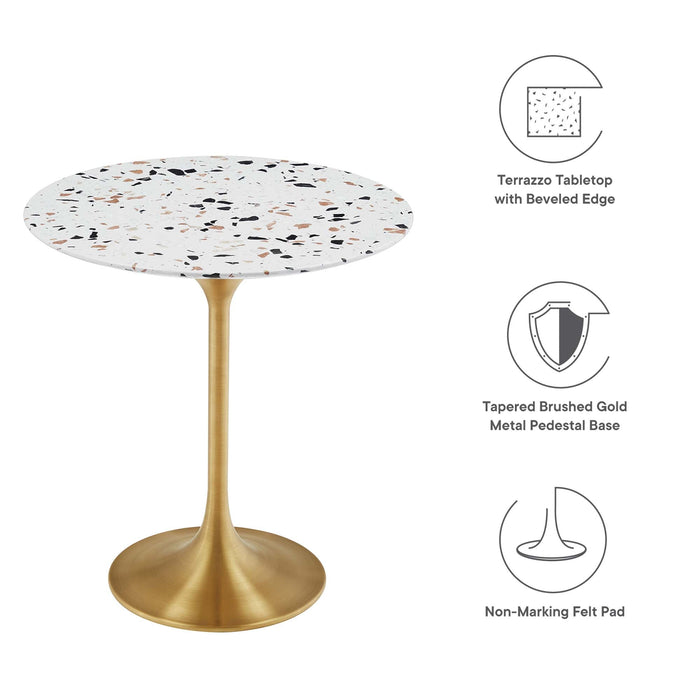 Modway Lippa Round Terrazzo Side Table Living Room Furniture - Installation View
