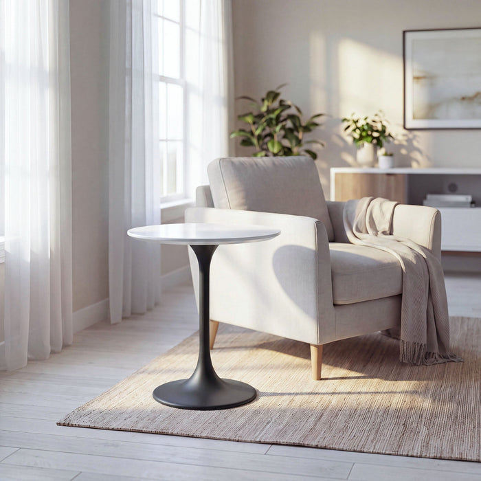 Modway Lippa 20" Round Wood Side Table in 20" - lifestyle view
