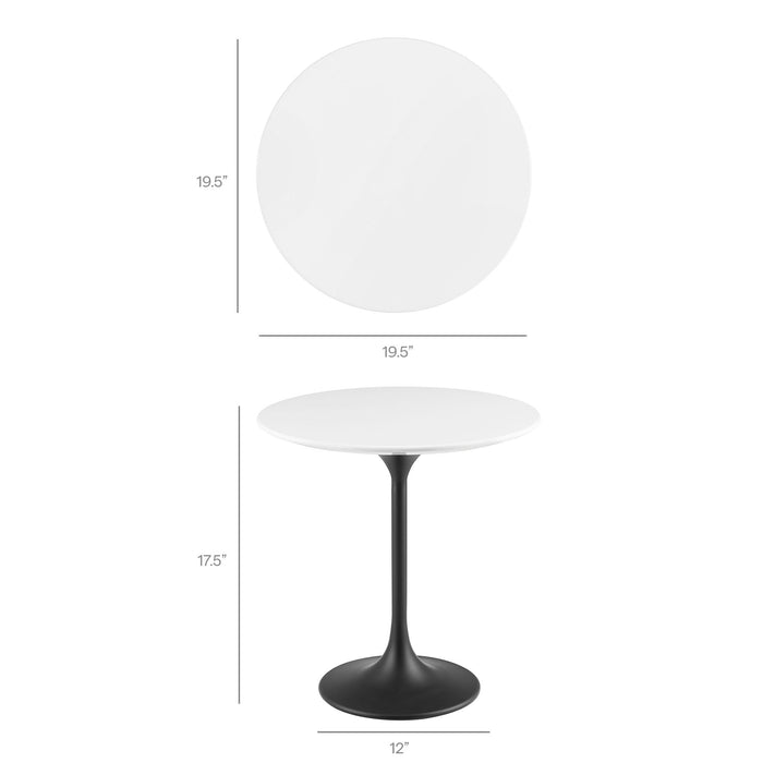 Modway Lippa 20" Round Wood Side Table in 20" - dimensions and specifications 7