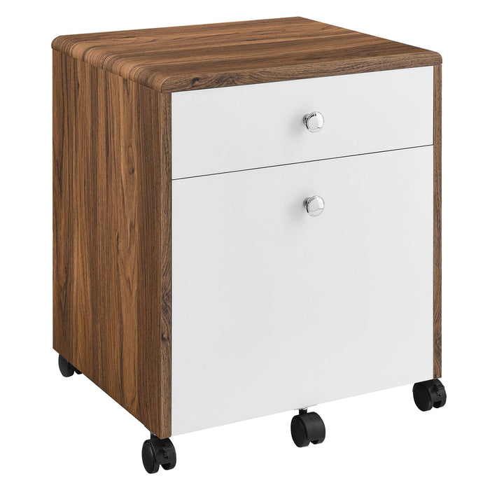 Modway Transmit Wood File Cabinet Storage Shelf in White