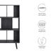 Modway Transmit 5 Shelf Wood Grain Bookcase in Black - Side View