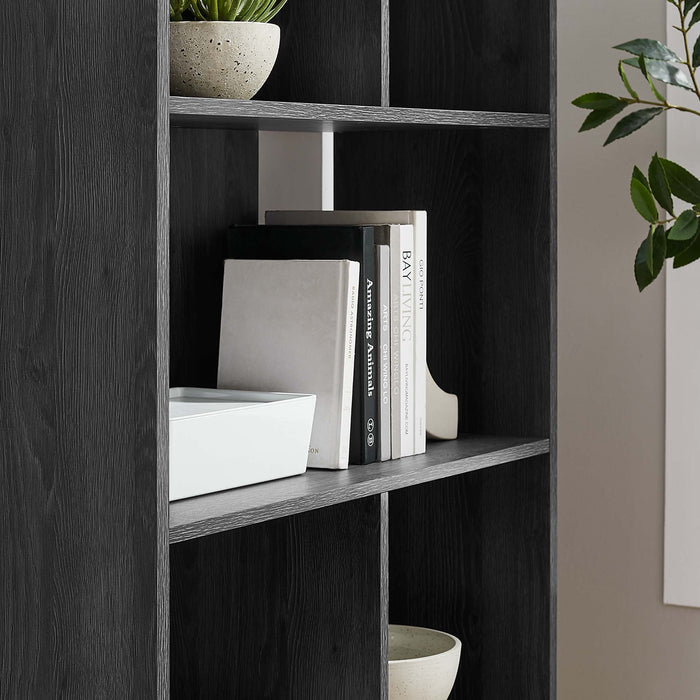 Modway Transmit 5 Shelf Wood Grain Bookcase - Close-Up