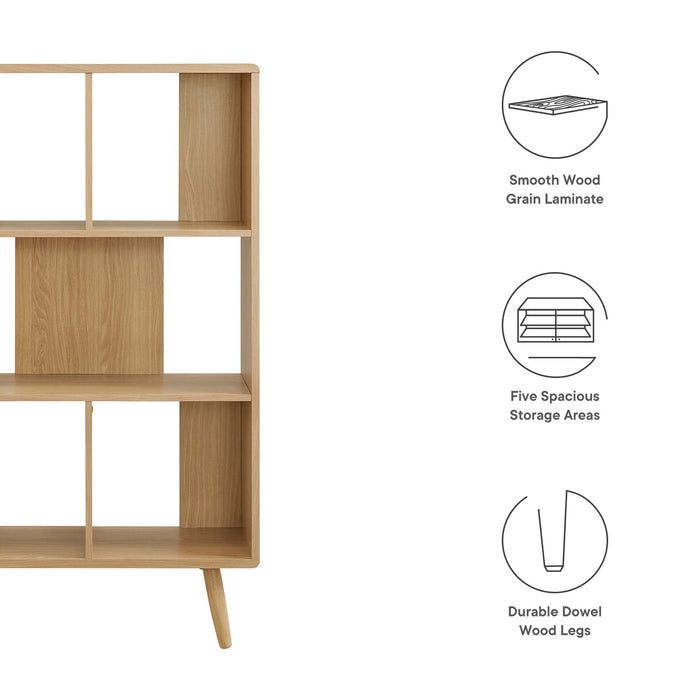 Modway Transmit 5 Shelf Wood Grain Bookcase - View 10