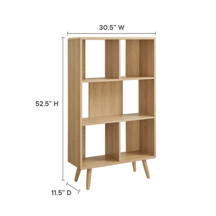 Modway Transmit 5 Shelf Wood Grain Bookcase - View 11