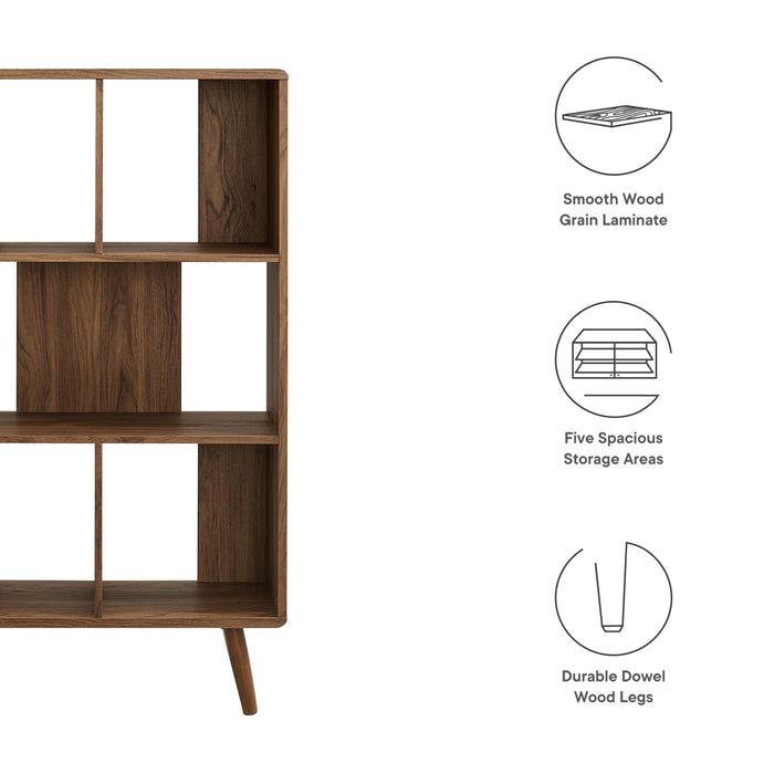 Modway Transmit 5 Shelf Wood Grain Bookcase - View 18