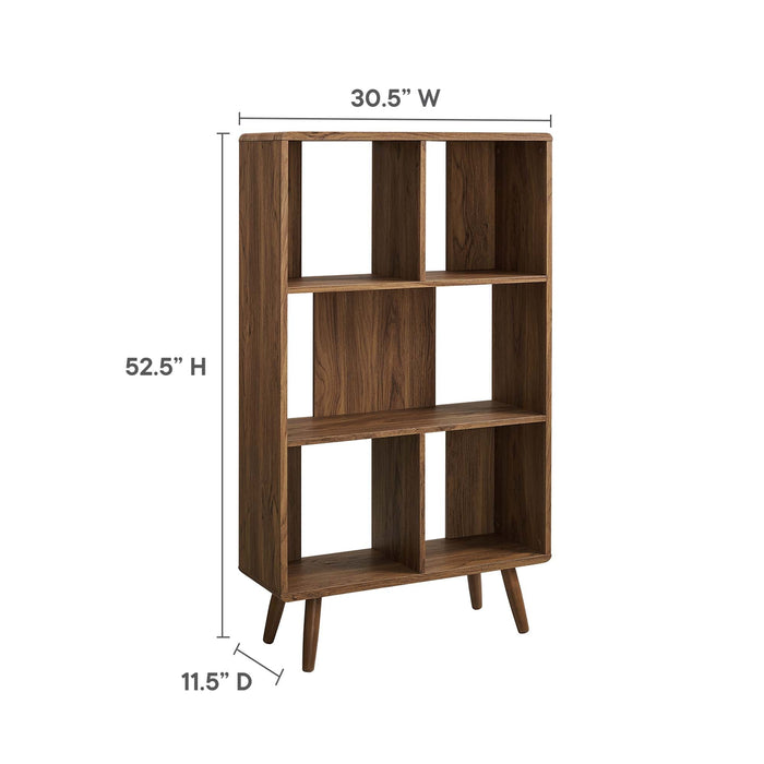 Modway Transmit 5 Shelf Wood Grain Bookcase - View 19