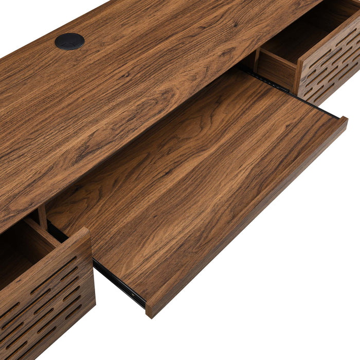 Modway Merit 60" Wall Mount Wood Office Desk - Installation View