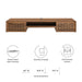 Modway Merit 60" Wall Mount Wood Office Desk in Brown - Side View