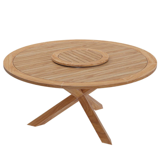 Wellspring 63" Outdoor Patio Teak Wood Dining Table - alternate angle view