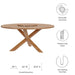 Wellspring 63" Outdoor Patio Teak Wood Dining Table - detail close-up