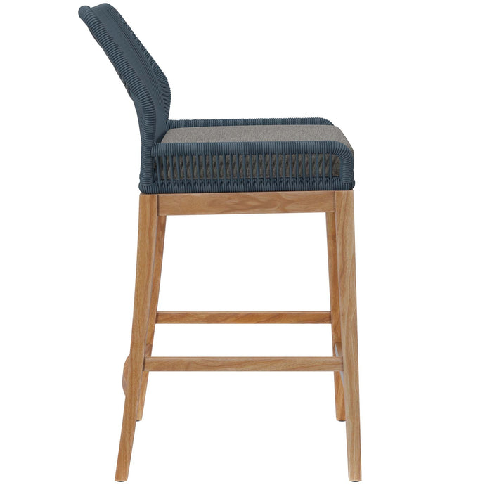 Wellspring Outdoor Patio Teak Wood Bar Stool - view 5