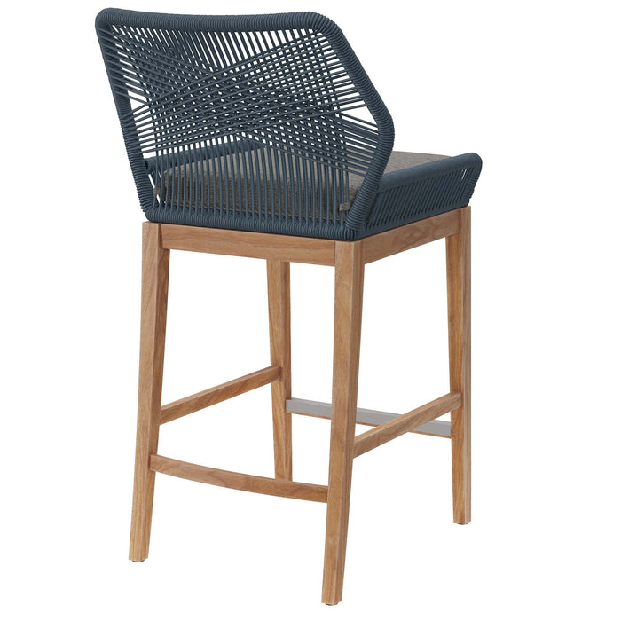 Wellspring Outdoor Patio Teak Wood Bar Stool - view 6