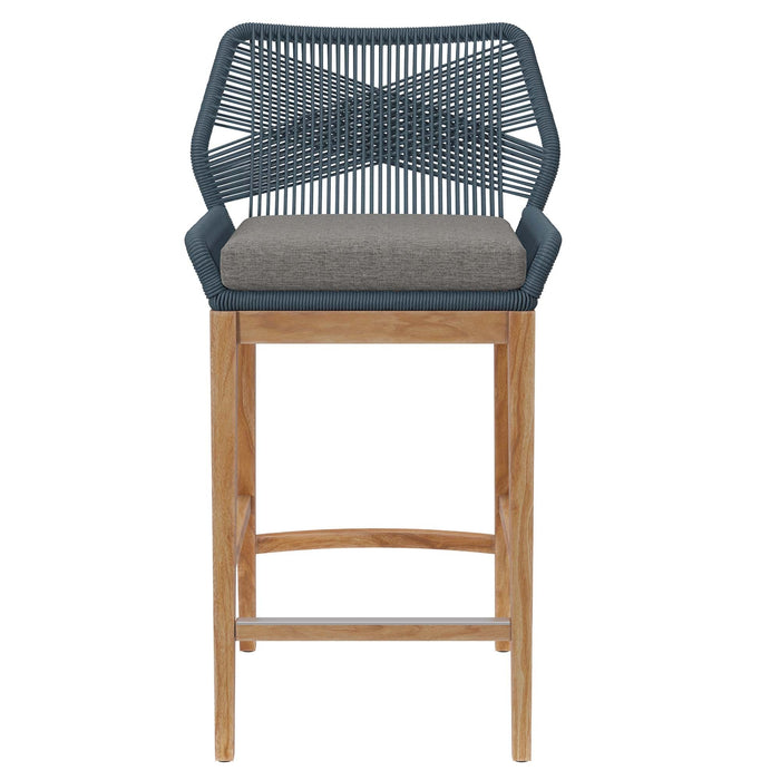 Wellspring Outdoor Patio Teak Wood Bar Stool - view 7